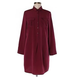Red/maroon long sleeve Old Navy shirt shift dress